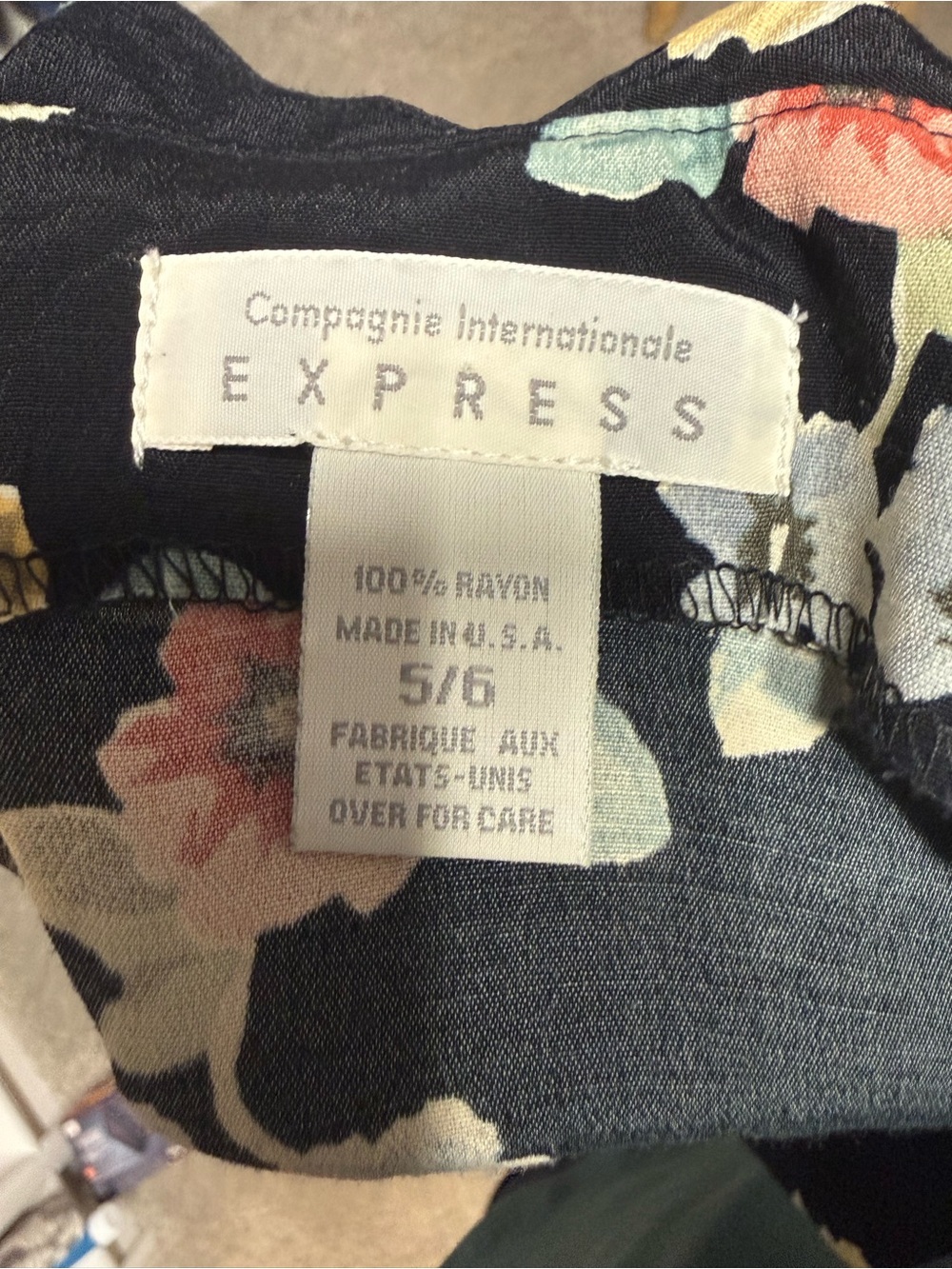 Express Floral Rayon Button Side Dress | 90s Grunge Cottagecore | Size S - Picture 4 of 6